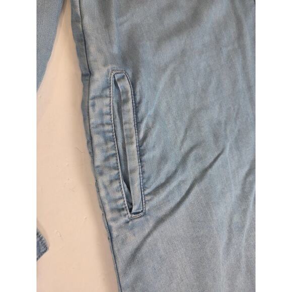 Beach Lunch Lounge Phoebe Chambray Shirt Blue Dress Pockets Large - Picture 3 of 9